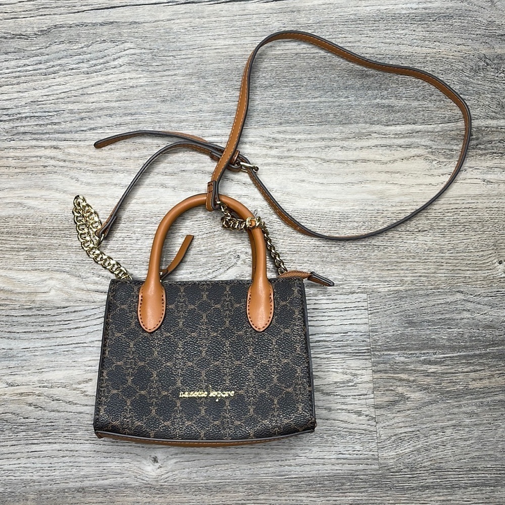 Nanette Lepore Small Mini Brown and Tan Cross Body Bag Purse